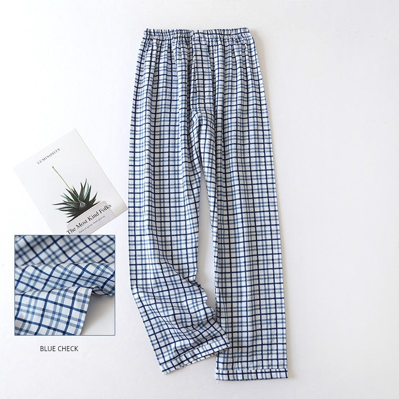 Men Pure Cotton Spring and Summer Pajama Pants
