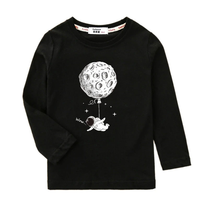 Boys Cotton Long Sleeved T-Shirt Spaceman