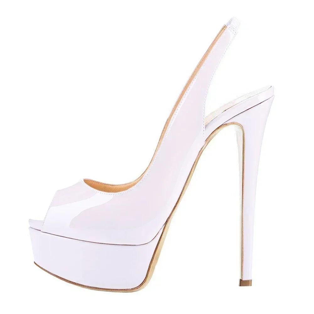 Women Sandals Stilettos 14CM Platform High Heels Sexy Pumps Open Toe