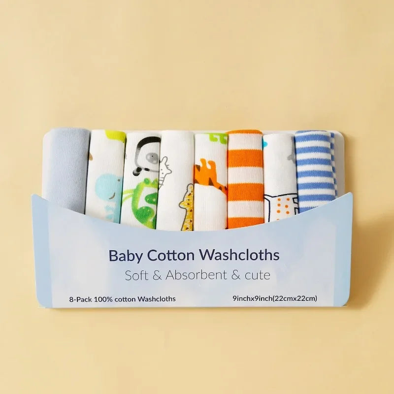 5/8 Pcs Cotton Newborn Baby Towels Set Saliva Washcloth