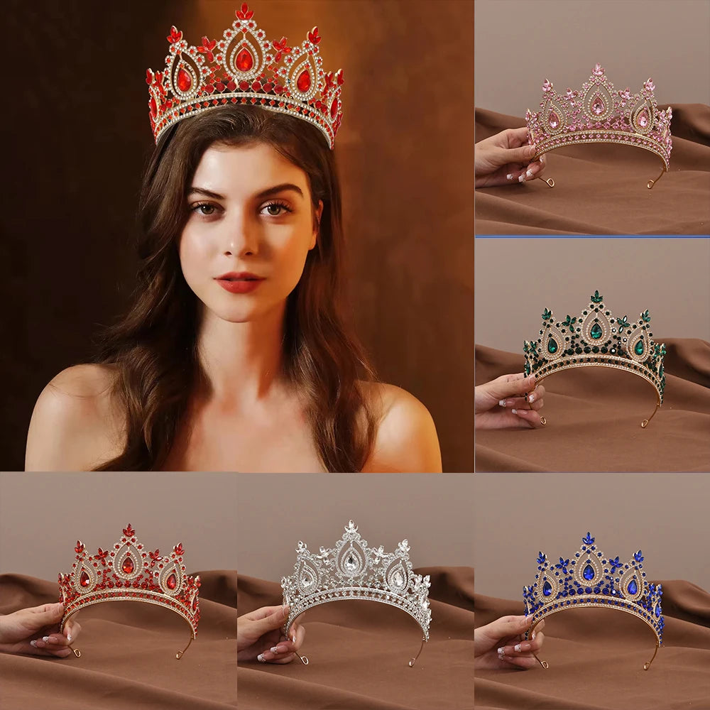 Luxury Baroque Crystal Royal Queen Wedding or Pageant Crown Rhinestone Tiaras