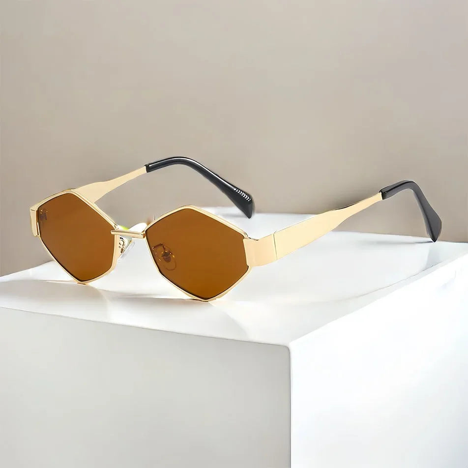Fashion Hexagon Sunglasses Women Luxury Brand Design Unique Polygon Sun Glasses