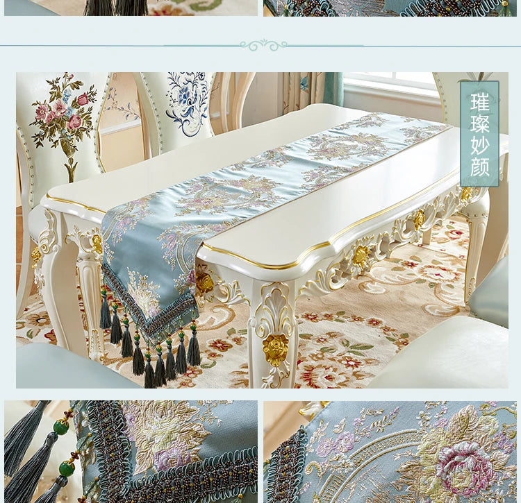 European Luxury Table Runner Multi Tassel Pendant Retro Decor