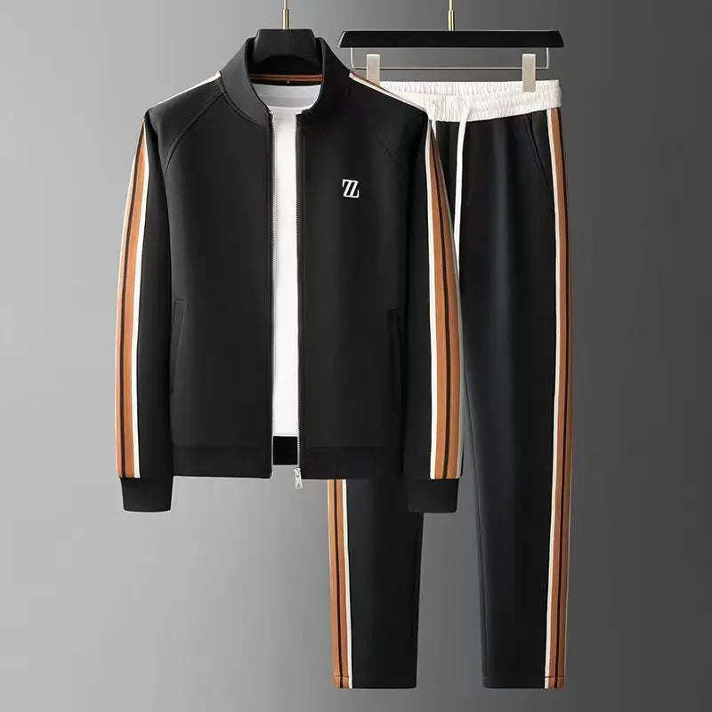 Spring Autumn Fashion Embroidered LOGO Men's Sports and Leisure Jacket Pants 2-pc