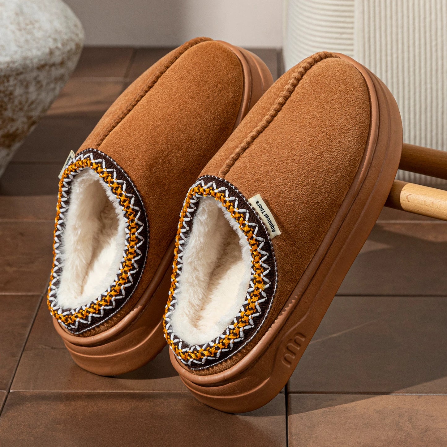 Winter Unisex Slippers Boots Fashion Fuzzy Fur Anti-slip Soft Sole Outdoor Indoor Comfort