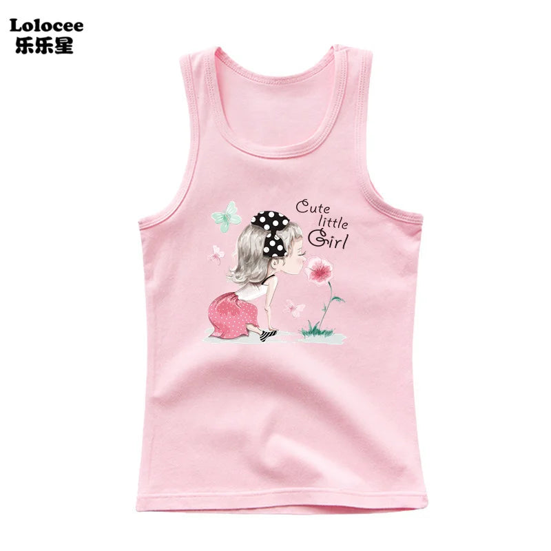 Girl Summer Pink Tanks Tops
