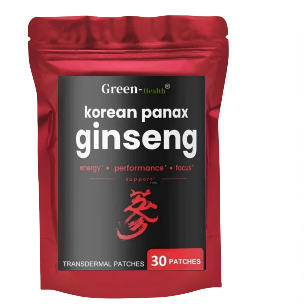 Korean Red Ginseng Root Transdermal Patches 30 Count Energy Focus Performance Vitality Immune Support