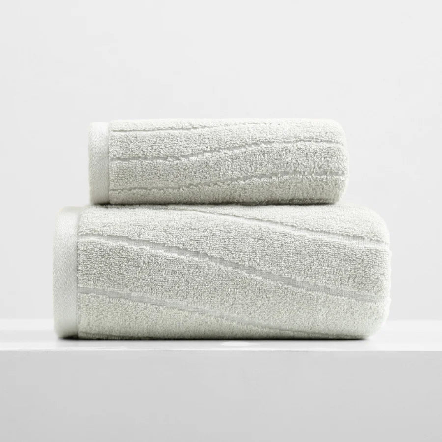 100% Cotton Towels 2 Pcs Set, Highly Absorbent Bath Towels Hand Face Towel & Bathroom Towel