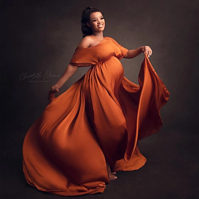 Silk Gown Maternity Photography Dress Chiffon Cloak