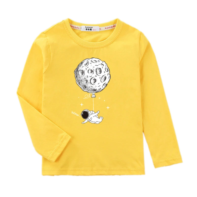 Boys Cotton Long Sleeved T-Shirt Spaceman