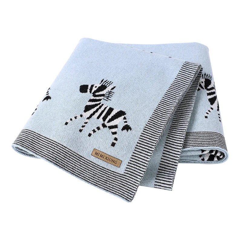 Cotton Knitted Baby Blanket Newborn Boys Girls Super Soft Stroller Basket Swaddle Wrap 100*80cm Infant Receiving Quilt