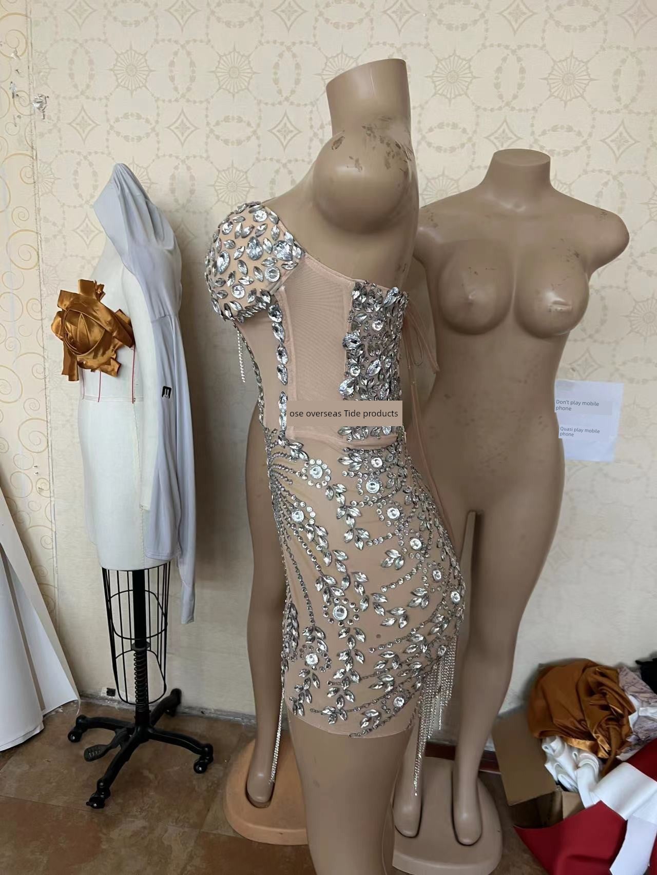 Shiny Crystal Luxury Women's Mini Dress Skirt Tube Elegant Evening Party