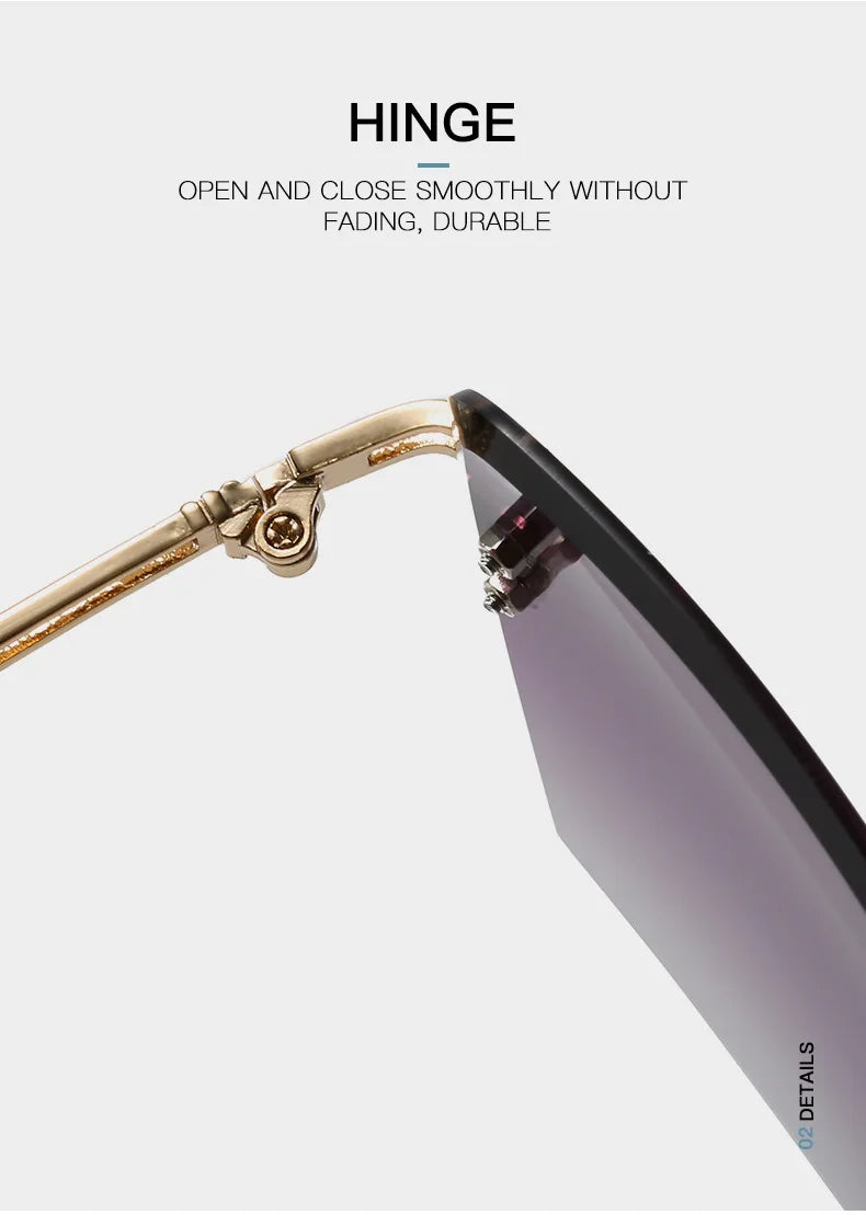 Trendy Polygonal Gradient Women Frameless Sunglasses