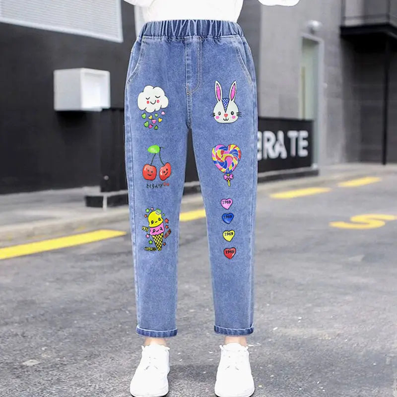 Casual Embroidery Design Kids Teen Jeans