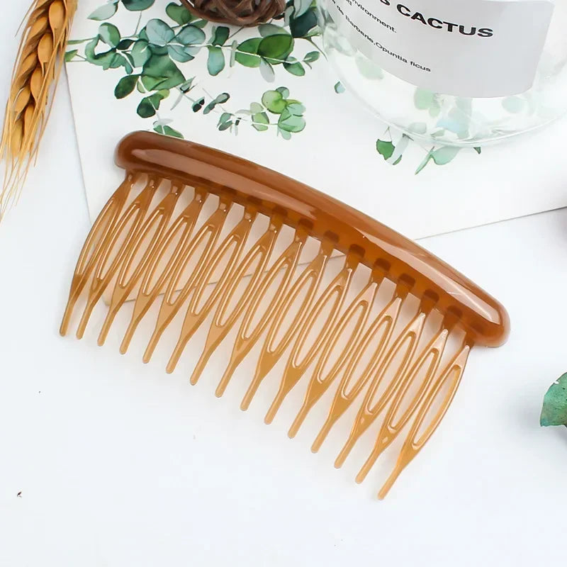 15 Teeth Frosted Candy Color Hair Comb Clip Accessory