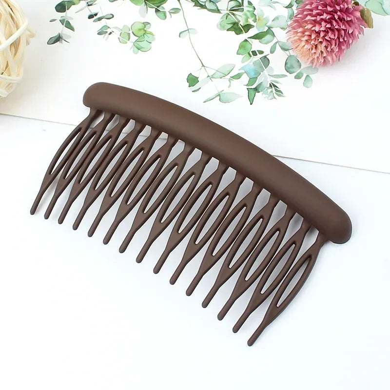 15 Teeth Frosted Candy Color Hair Comb Clip Accessory