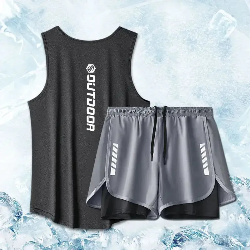 Sport Running Men's Summer Thin Quick Drying Vest+short