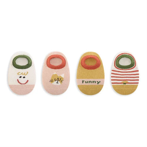 Lawadka Newborn Baby Boat Socks For Girls & Boys 4Pairs/set