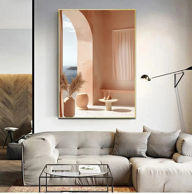 Santorini Modern Landscape Posters Prints Canvas