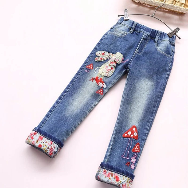 Casual Embroidery Design Kids Teen Jeans