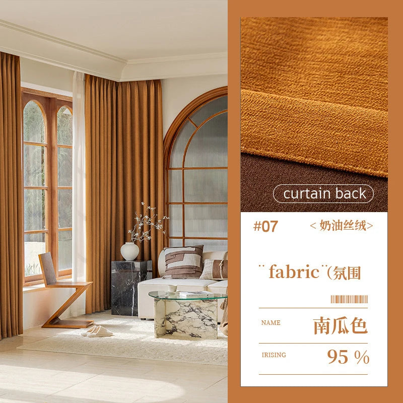 Super Soft Chenille High Blackout Curtains for Bedroom Living Room Romantic Colors Three-dimensional Texture Customize Size