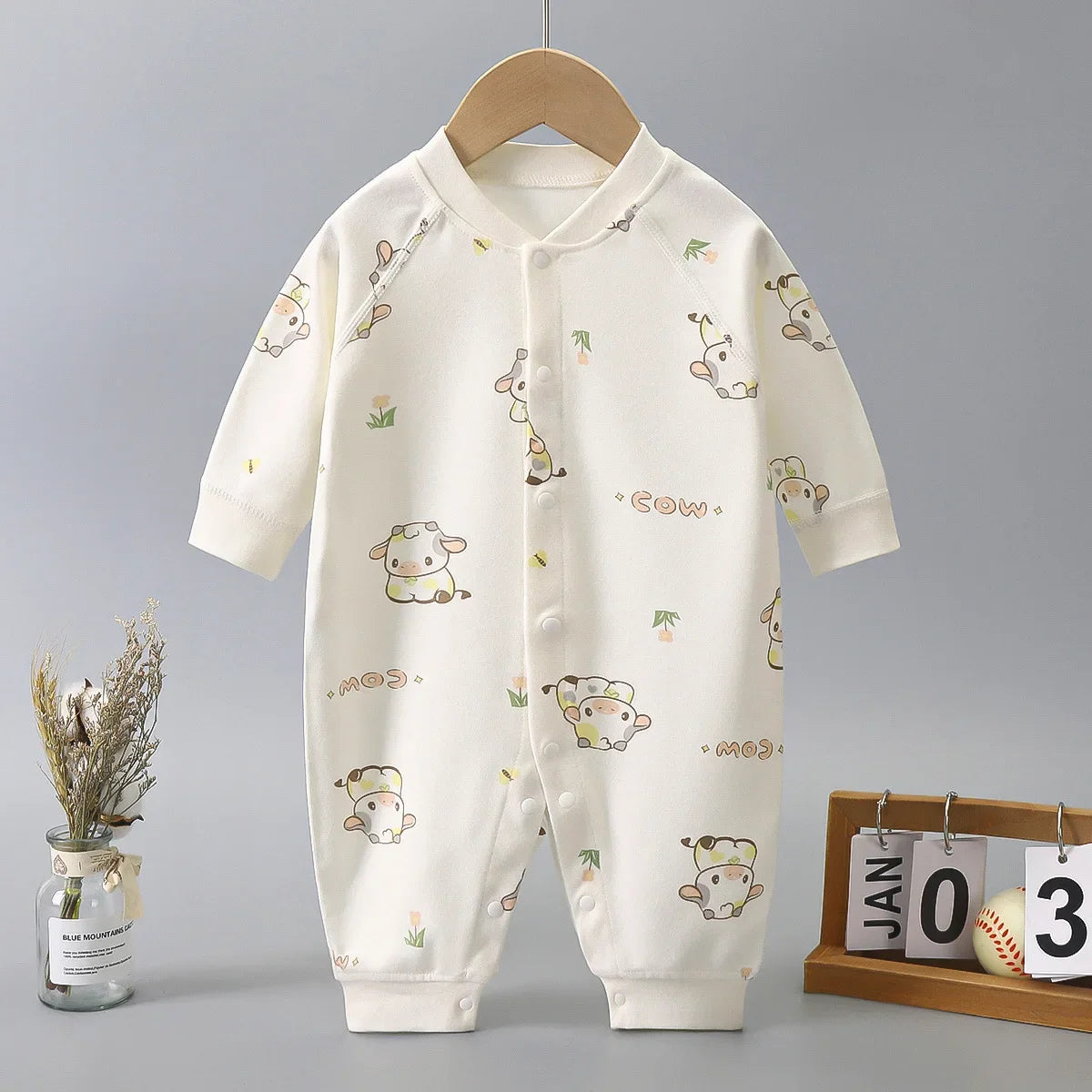 Newborn Baby Boy Girl Bodysuit Romper Comfortable Cotton Clothing for Autumn Spring