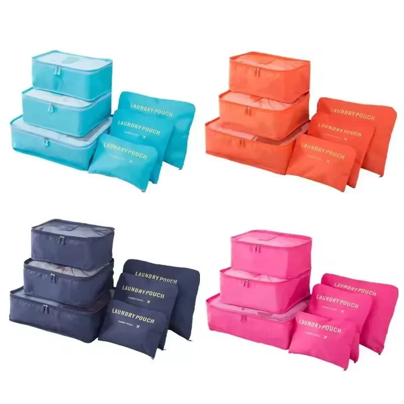 6PCS/Set Travel Bags Large Capacity Storage Organizer Suitcase Packing for Clothes