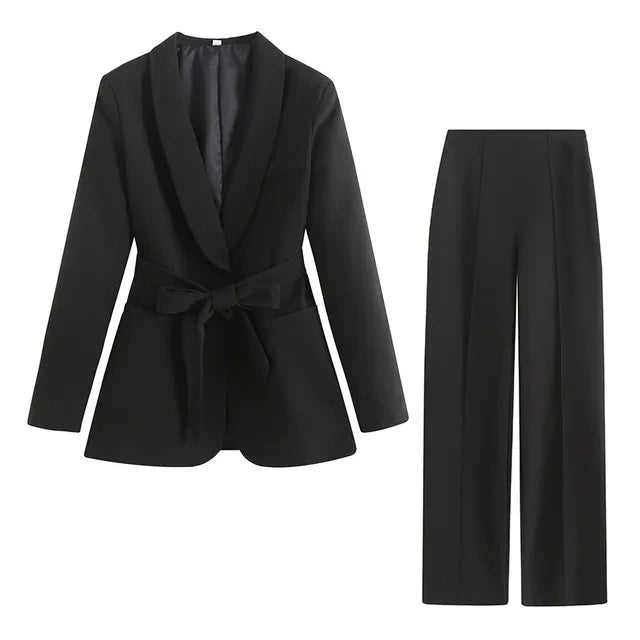 Maternity Photoshoot Suit Lace Up Long Sleeve Blazer