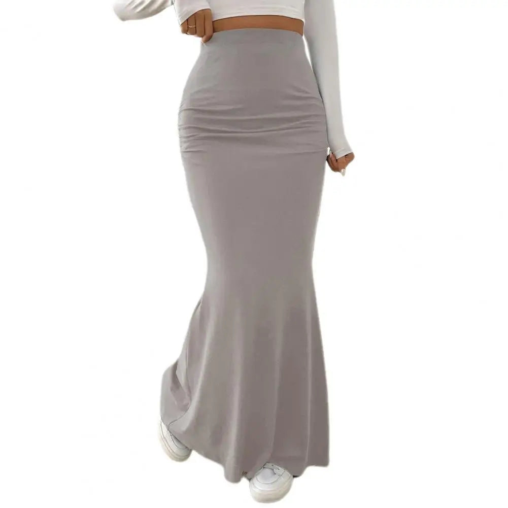 Women's Maxi Skirt Solid Color High Waist