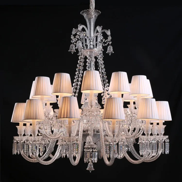 European Crystal Chandelier Living Room Dining Room Bedroom Villa Staircase Lamps White Candle