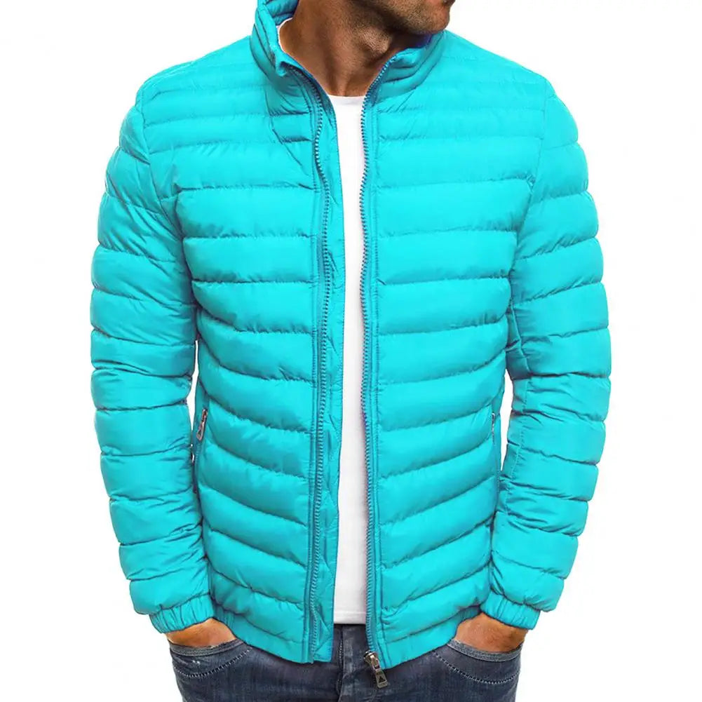 Outdoor Down Parka Jacket Zipper Pockets Keep Warm from Cold Unisex Man Woman
