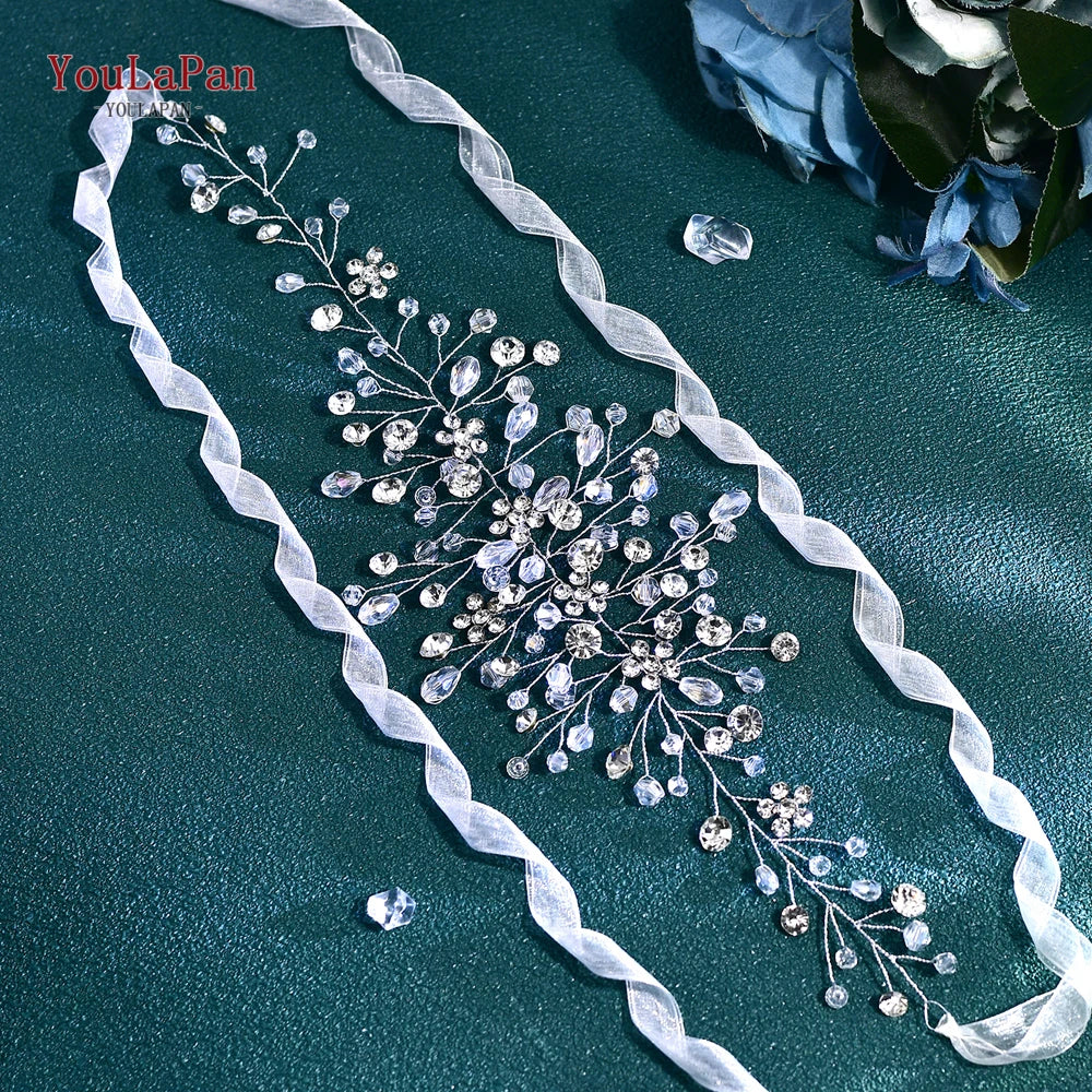 Wedding Dress Belt Sash for Woman Bridal Bridesmaid Floral Belt