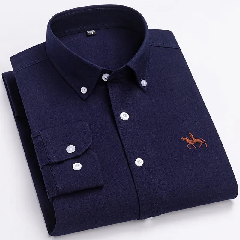 Men's Oxford Casual Formal Dress Shirts 100% Cotton Spring Long Sleeve