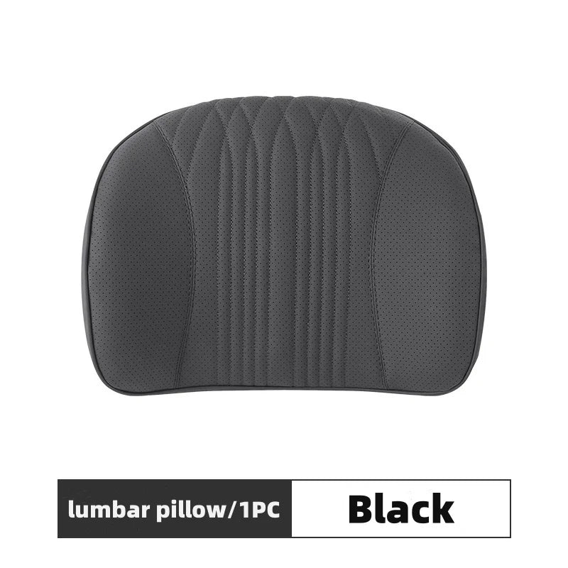 Memory Foam Car Lumbar Support Cushion Breathable Leather Seat Protection Neck Pillow Universal Car Seat Rest Pillow Accessories
