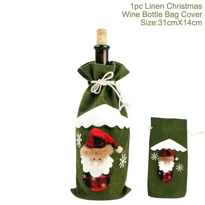Christmas Wine Bottle Decoration