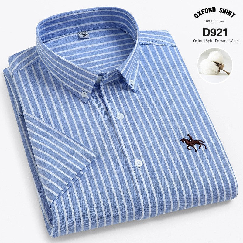 Casual Oxford Men's Short-Sleeved Dress Shirts