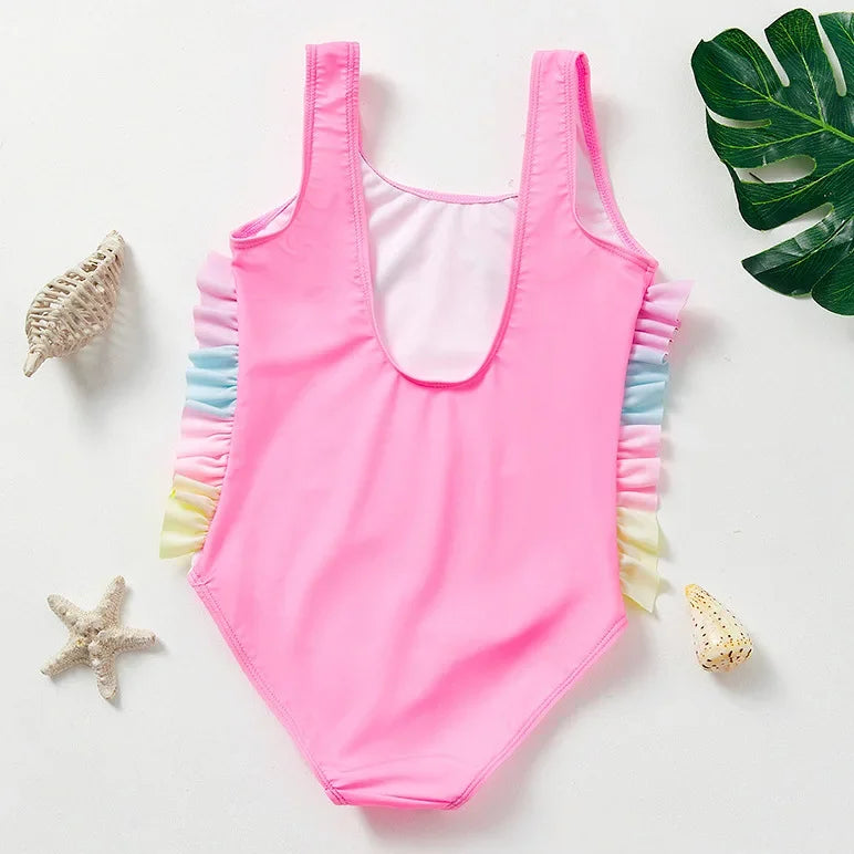 Girl Swimsuit One-Piece Mermaid Fish Scale Unicorn Children's Swimwear 2 - 8 Years