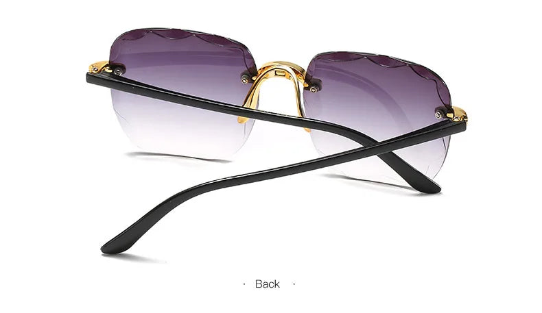 Sunglasses For Women ladies Rimless Diamond cutting Lens Brand Designer Ocean Shades