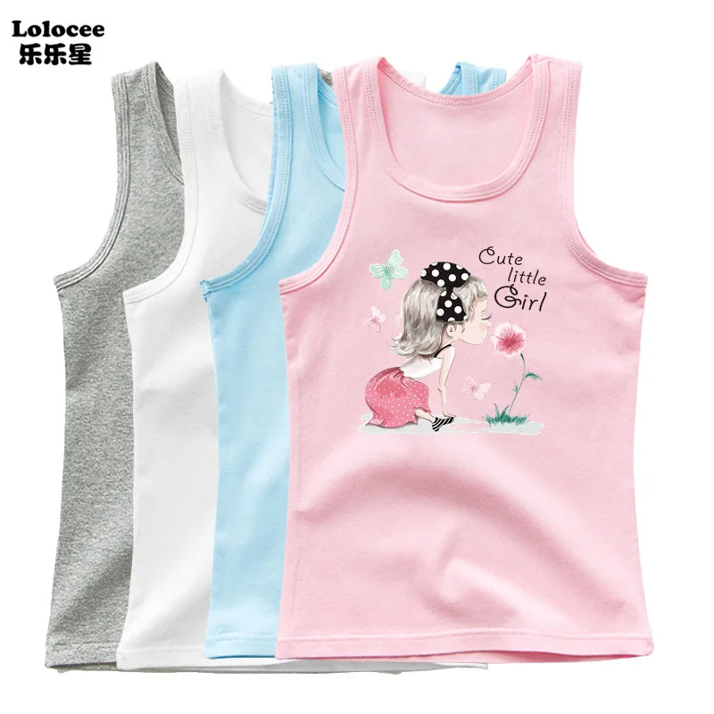 Girl Summer Pink Tanks Tops