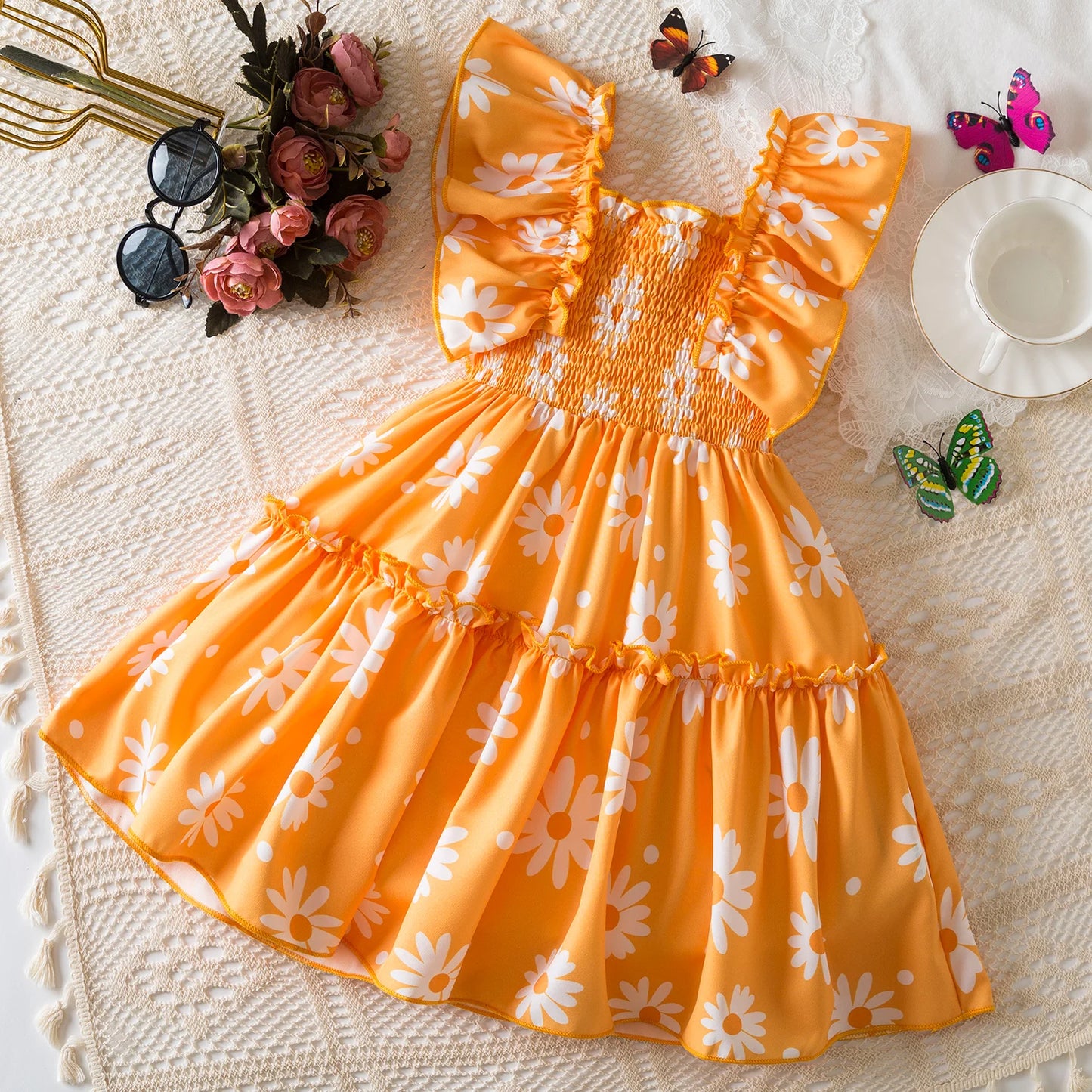 Colorful Summer Cool Refreshing Sweet Casual Dress 3-8 Years
