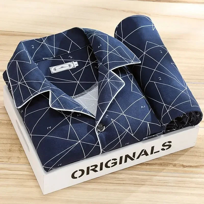 Men's 100% Cotton Long Sleeve Pajama Set