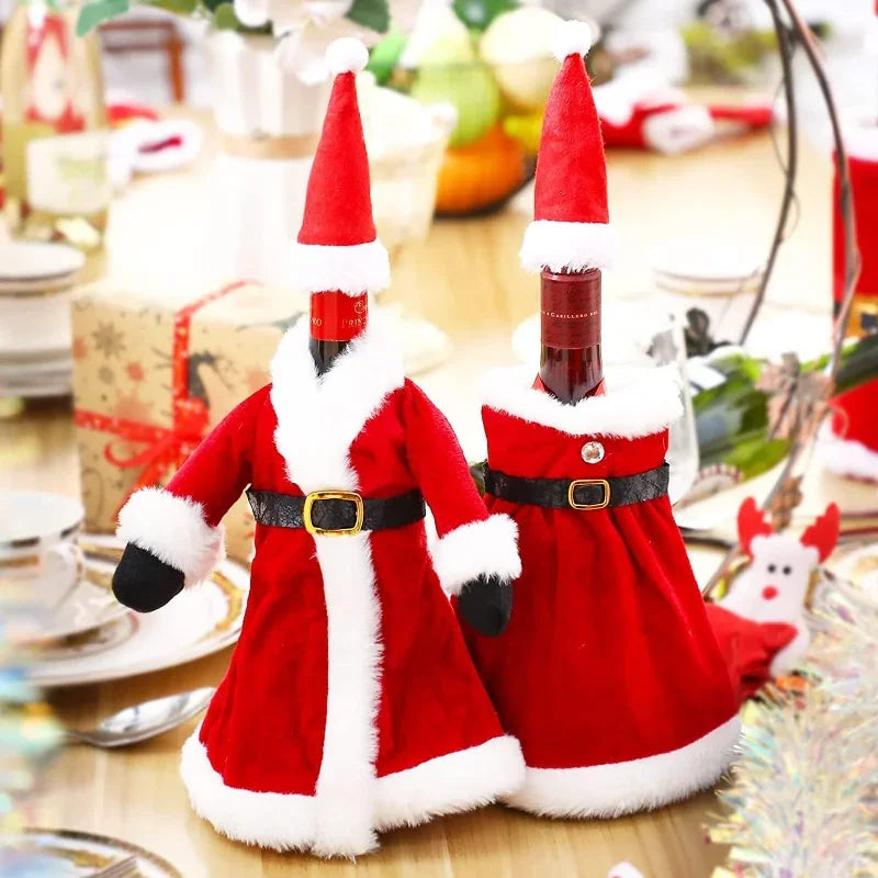 Christmas Wine Bottle Decoration
