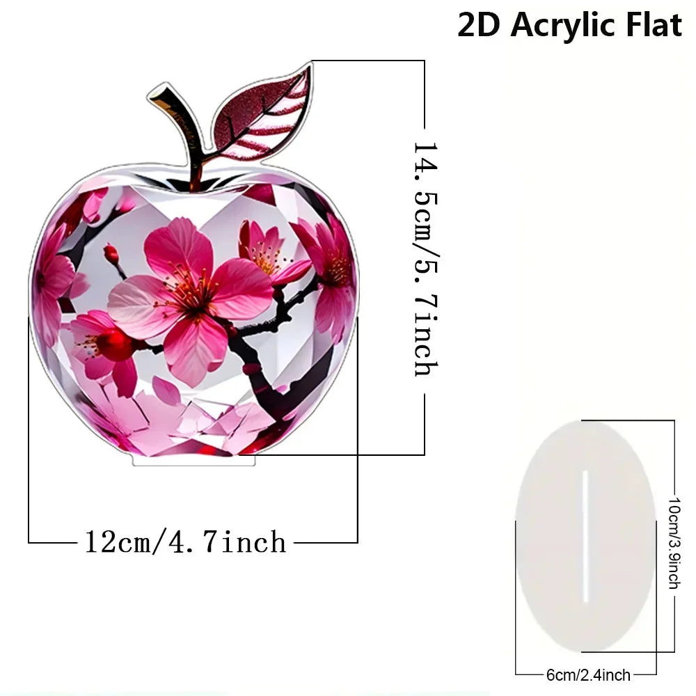 Acrylic Crystal Glass Apple Table Ornament Decoration