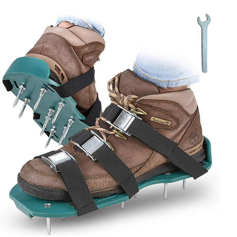 Lawn Aerator Spikes Shoes Sandals with 5 Adjustable Straps, Universal Size for All Shoes