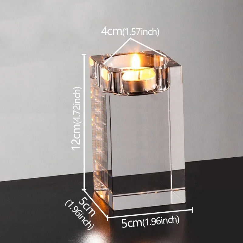 Romantic Clear Crystal Candle Holder Wedding & Home Decorations