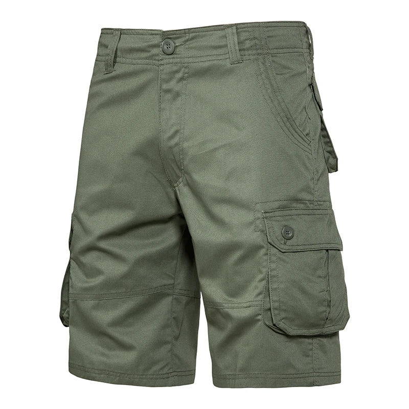 Men's Shorts Loose Large Size Multi-Pocket Overalls Summer Cotton Comfortable Short Pants Outdoor Casual Sports Beach Pants
