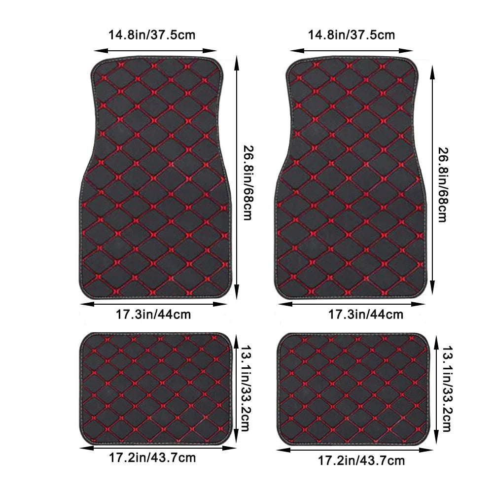 Universal Size Artificial Leather Car Floor Mats for FORD Focus MK2 Edge Explorer Ecosport Escape Everest Fiesta Car Accessories
