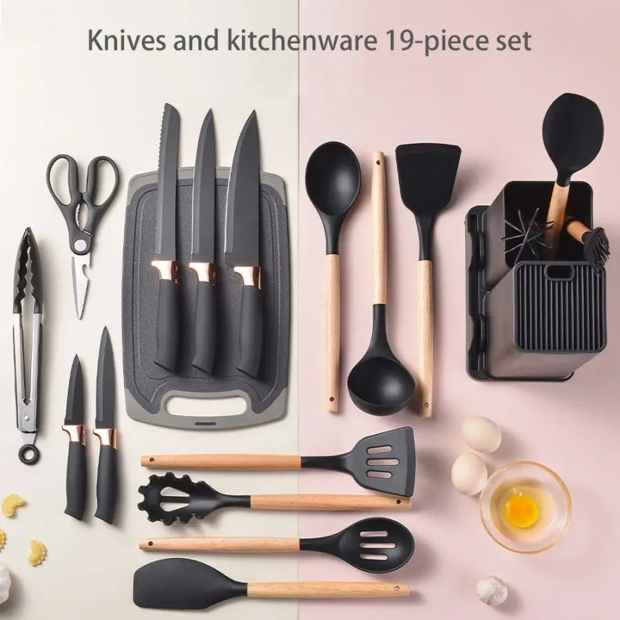 19pcs Food Grade Silicone Kitchenware Set