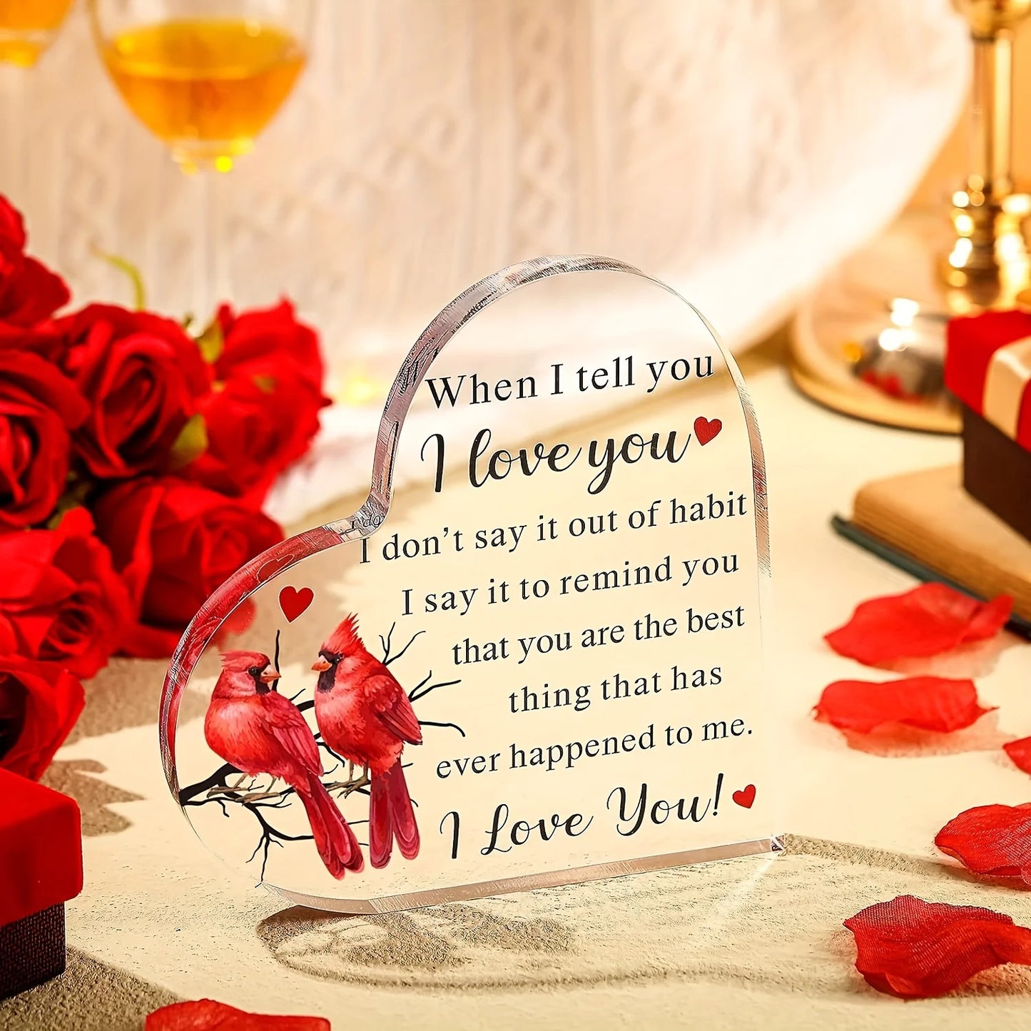 1pc Love Acrylic Gift for Her Anniversary Valentines Birthday