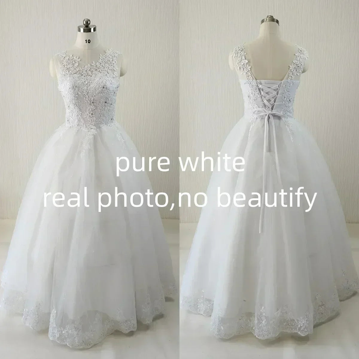 Plus Size Wedding Dress - V-Neck Sequined Ball Gown Customizable